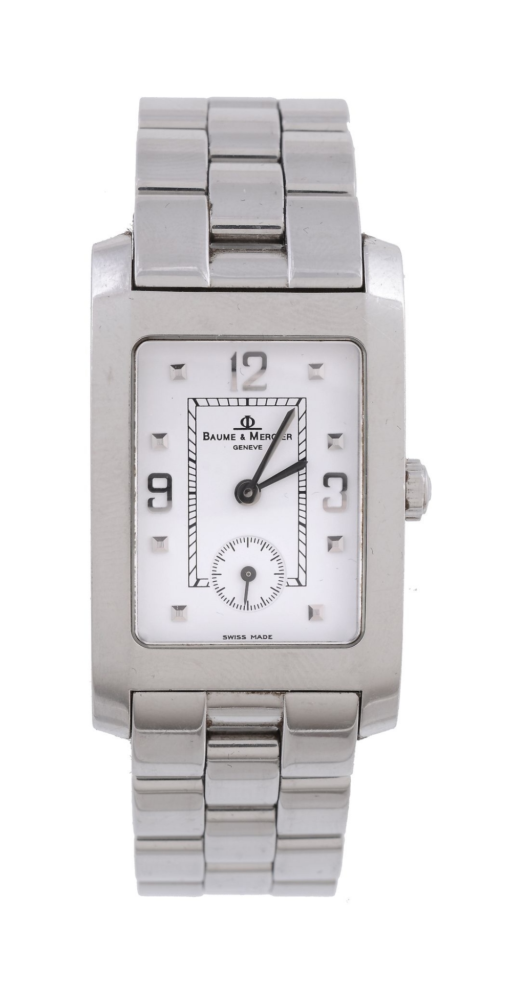 Baume & Mercier, Hampton, A rectangular stainless steel bracelet watch, no  Baume  &  Mercier,