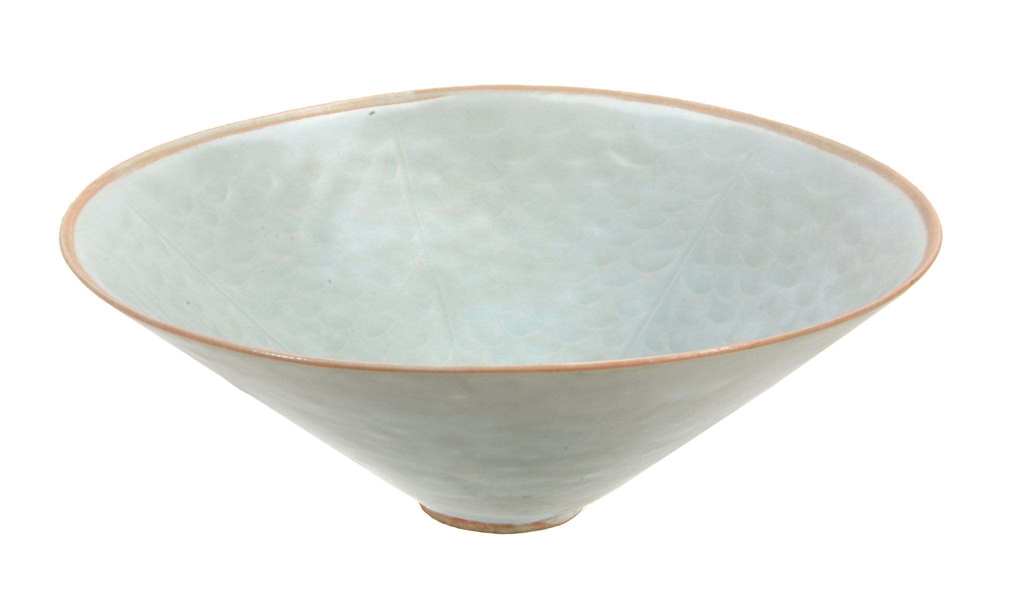 A Qingbai carved conical bowl, Southern Song dynasty  , thinly potted, with white, flaring sides,