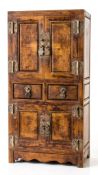 A small wooden cabinet, early 20th century  , of rectangular shape, with two compartments set with