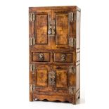 A small wooden cabinet, early 20th century  , of rectangular shape, with two compartments set with