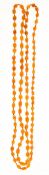 An amber necklace, 19th century  , made of oval shaped beads, strung plain as a single row, 清 十九世纪