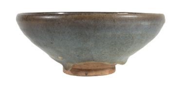 A copper red-splashed Jun bowl, Jin-Yuan dynasty  , well potted, with gently rounded sides rising