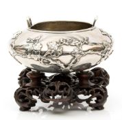 An Export silver bowl by Luen Wo, Shanghai, circa 1880-1940 (LUENWO, a chopmark, SHANGHAI),