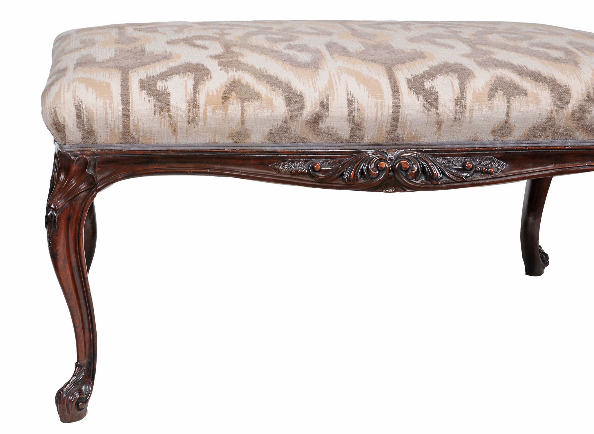 A Victorian rosewood and upholstered footstool , circa 1860  A Victorian rosewood and upholstered - Image 3 of 3