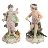 A pair of Derby models of Europa and America from a series of The Continents  A pair of Derby models
