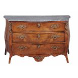 A Dutch walnut and marble mounted serpentine commode, circa 1770  A Dutch walnut and marble