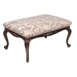 A Victorian rosewood and upholstered footstool , circa 1860  A Victorian rosewood and upholstered