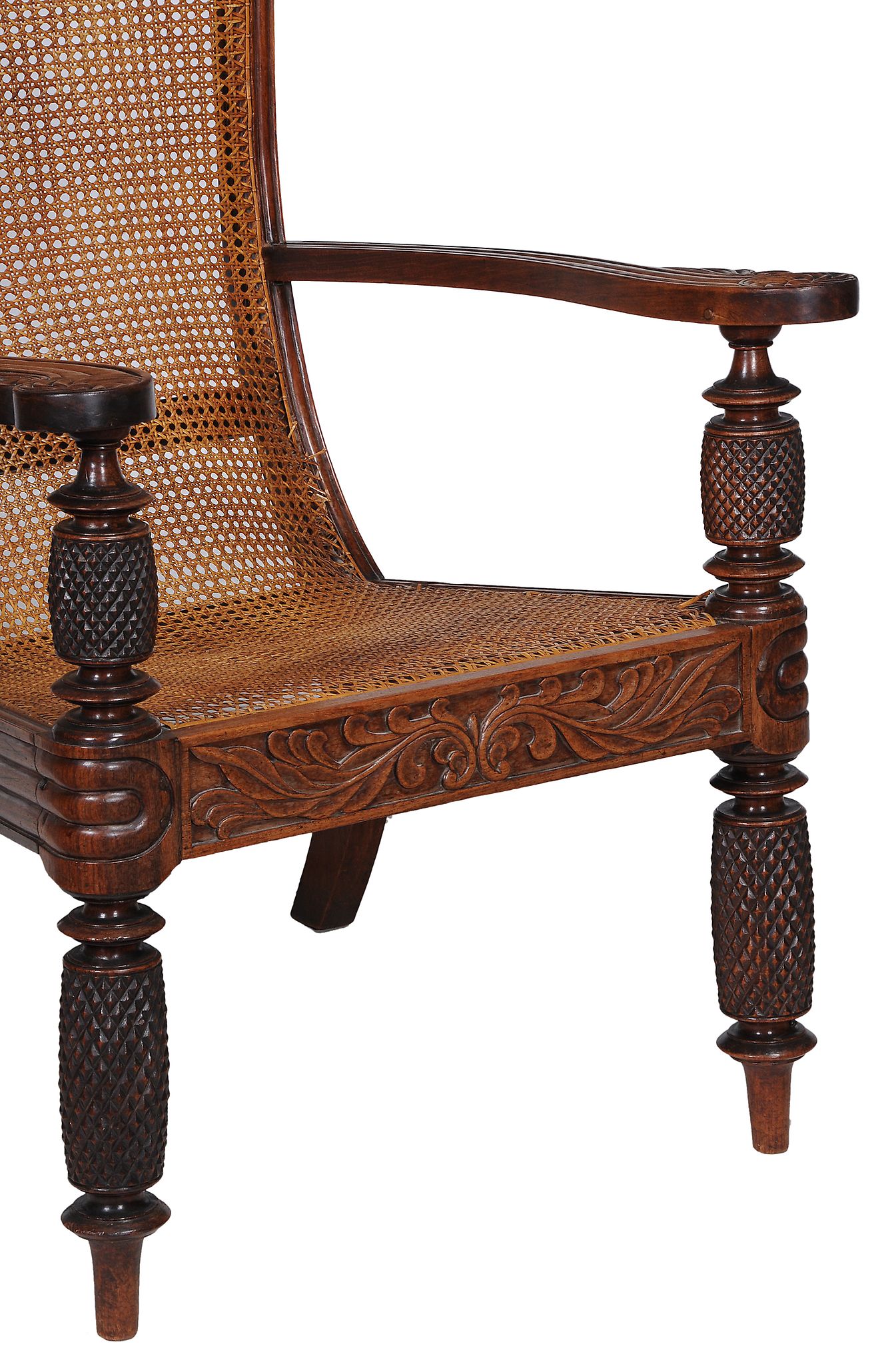 A Colonial hardwood planter's armchair, possibly West Indies  A Colonial hardwood planter's - Image 2 of 3