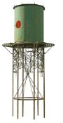 A French green painted wrought iron 'chateau dêu' water tower, 19th century  A French green