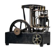 A wrought iron model of static beam engine, early 20th century  A wrought iron model of static