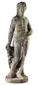 An Italian sculpted limestone figure of Bacchus, late 18th century  An Italian sculpted limestone