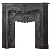 A French cast iron chimneypiece in 'Pompadour' Rococo style, 19th century  A French cast iron