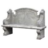 A pair of carved limestone garden seats in Baroque style , 20th century  A pair of carved