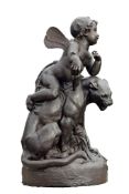Manner of Giovanni Maria Benzoni, , a cast iron group representing Amore...  Manner of Giovanni