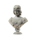 Joseph Frugoni, , a sculpted marble bust of a maiden  Joseph Frugoni, (Italian, fl. late 19th