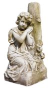 A pair of Continental, probably French sculpted white marble models of...  A pair of Continental,