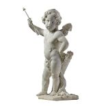 A Dutch sculpted white Carrara marble model of Cupid, late 18th century  A Dutch sculpted white