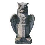 A Continental stone composition model of an owl with an open book  A Continental stone composition