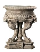 A sculpted white marble planter in the manner of a 1st/ 2nd century AD Roman...  A sculpted white