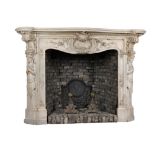 A very fine Continental sculpted white marble chimneypiece, 19th century  A very fine Continental