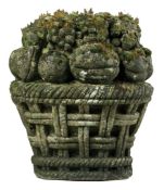 A French carved limestone fruit basket, 18th century  A French carved limestone fruit basket,   18th