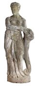 An Italian sculpted limestone figure of Flora, late 18th century  An Italian sculpted limestone