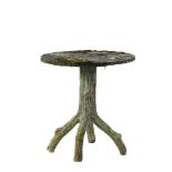 A stone composition faux bois garden table , late 19th century  A stone composition  faux bois