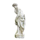 A Continental sculpted white marble model of Antinous as Dionysus  A Continental sculpted white