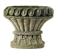 A carved limestone planter, probably French, late 18th century  A carved limestone planter,