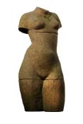 A sculpted terracotta model of the torso of a maiden, probably Continental  A sculpted terracotta