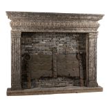 A monumental carved limestone chimneypiece in Renaissance style, 20th century  A monumental carved