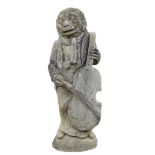 An Italian sculpted limestone model of a monkey musician  An Italian sculpted limestone model of a