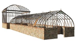 An impressive and rare French wrought iron framed combination orangery and...  An impressive and