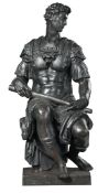 After Michelangelo Buonarroti, a cast iron model of Giuliano de' Medici  After Michelangelo