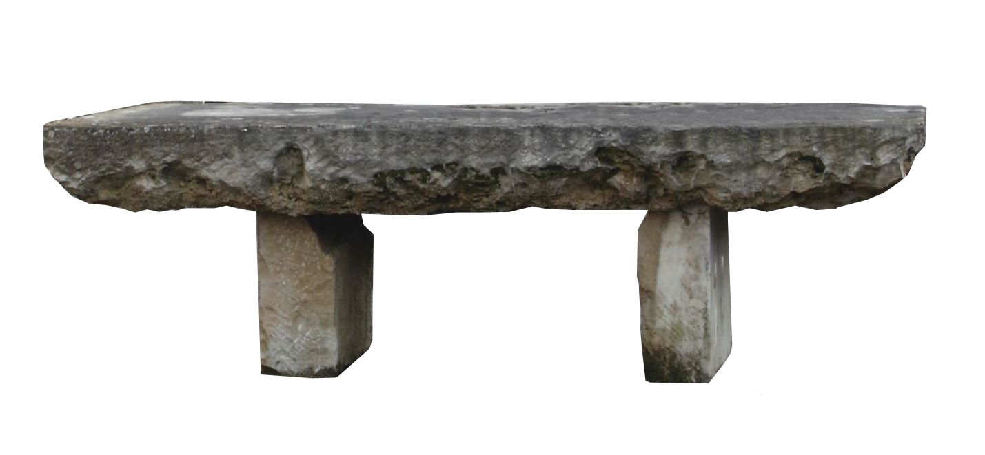 A massive Continental limestone garden dining table , 20th century  A massive Continental