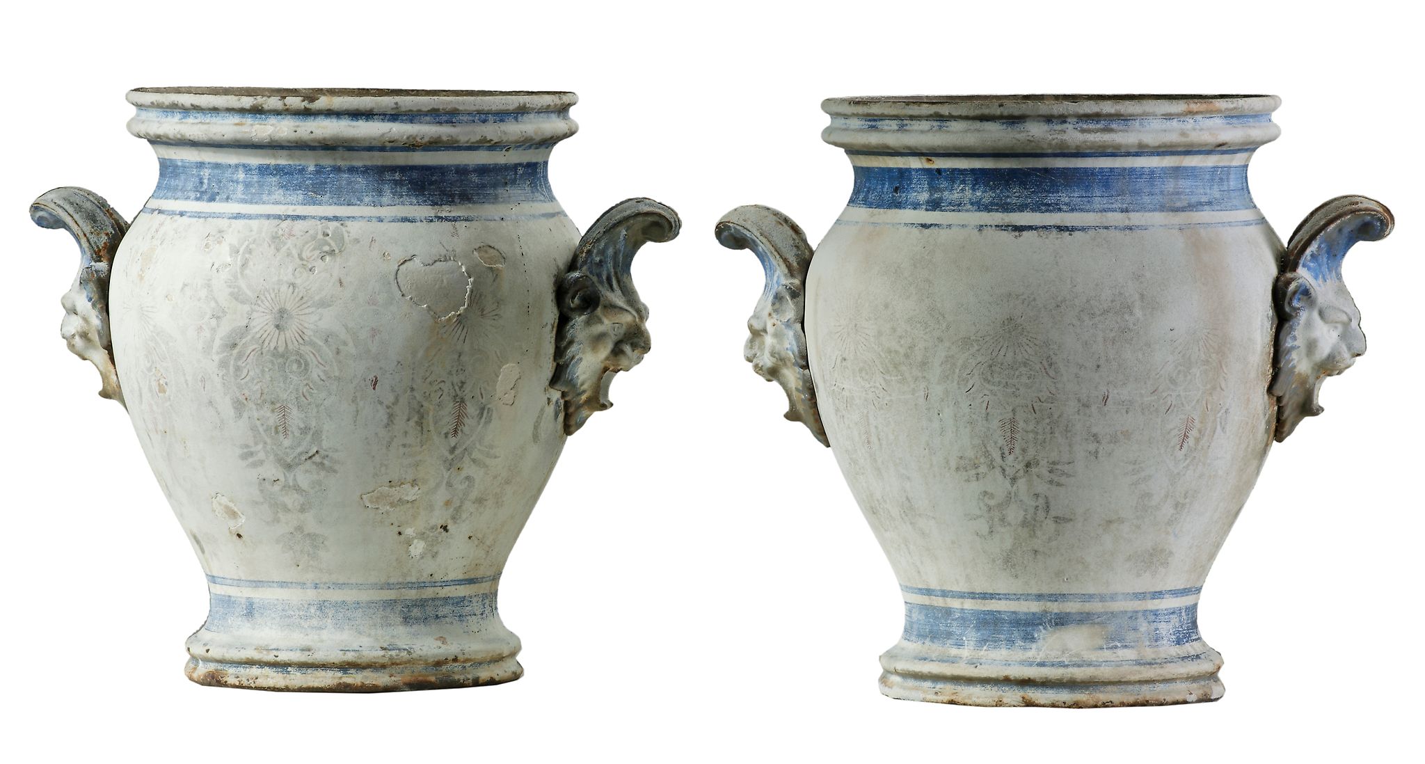 A pair of Continental emaille enamel decorated vases  A pair of Continental  emaille   enamel