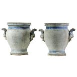 A pair of Continental emaille enamel decorated vases  A pair of Continental  emaille   enamel