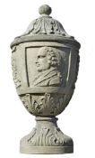 A French carved limestone urn in 18th century style  A French carved limestone urn in 18th century