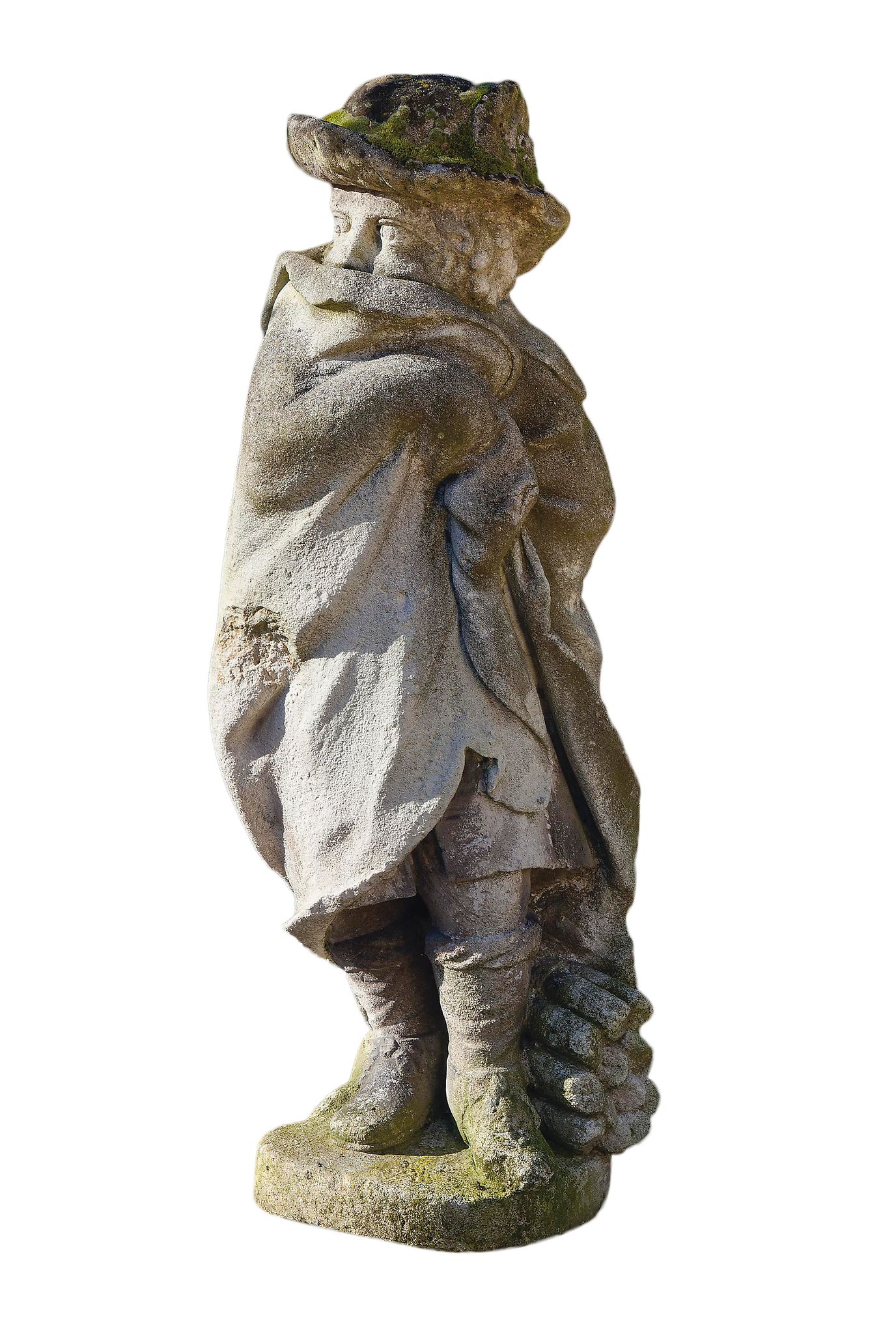 A sculpted limestone model of a boy allegorical of winter , 19th century  A sculpted limestone model