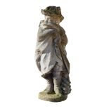 A sculpted limestone model of a boy allegorical of winter , 19th century  A sculpted limestone model