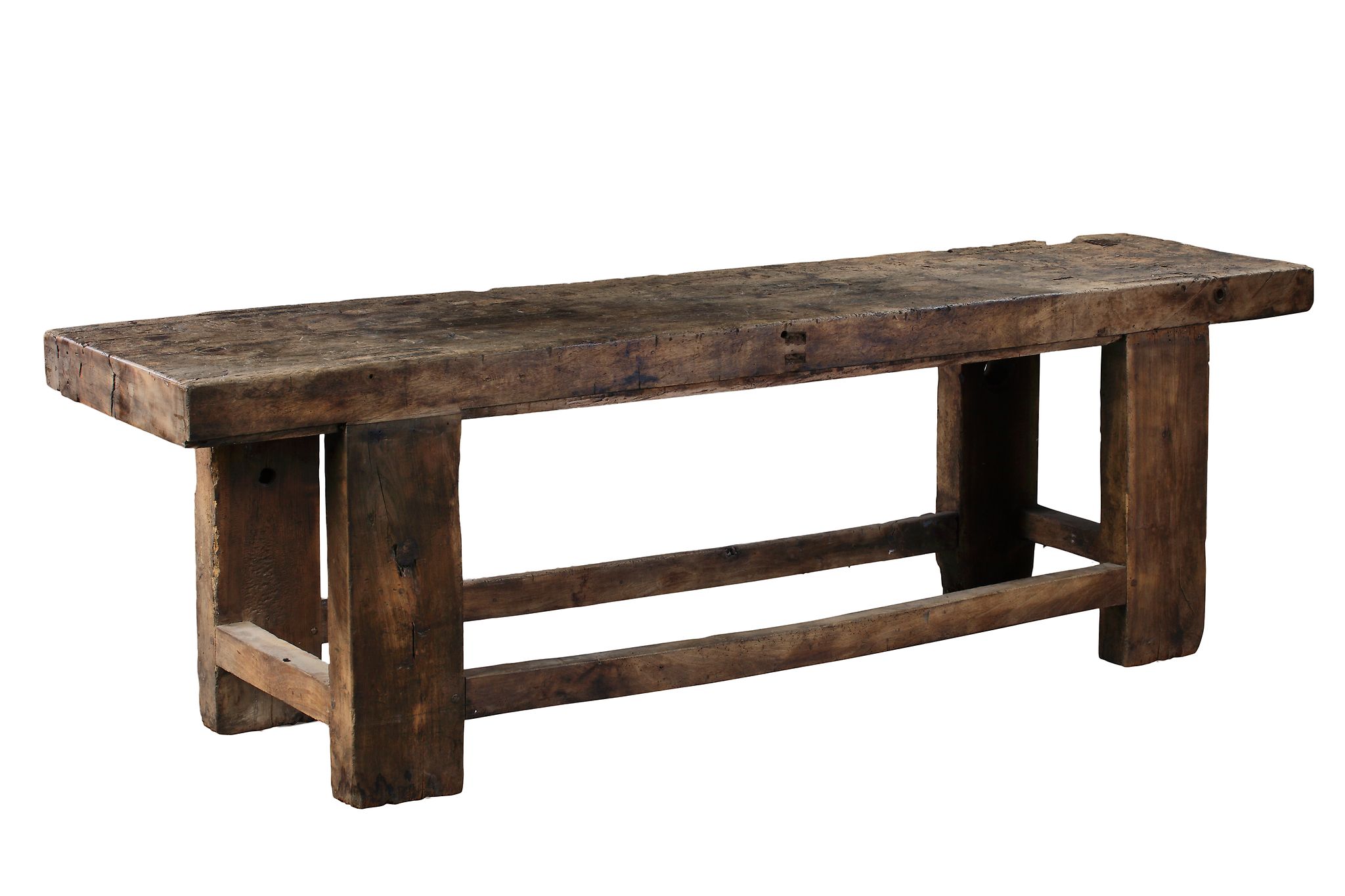 An Italian rough hewn walnut table , 19th century  An Italian rough hewn walnut table  , 19th