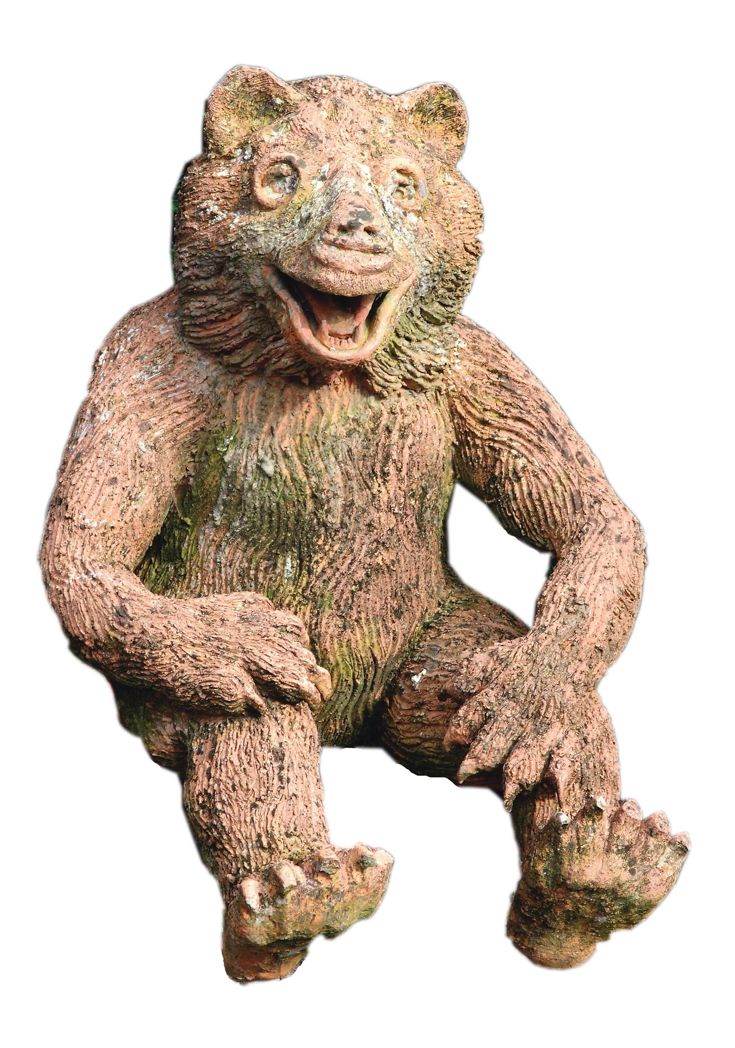 A Continental terracotta model of a seated bear , 20th century  A Continental terracotta model of