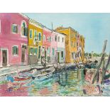 Maureen Anderson Berry (20th Century) - Burano, Venice Oil on canvas Signed and dated   10.4.08