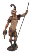 A carved and polychrome painted wood model of a soldier in the Renaissance...  A carved and
