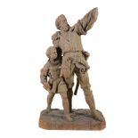 A Continental, almost certainly Swiss sculpted wood group of William Tell...  A Continental,