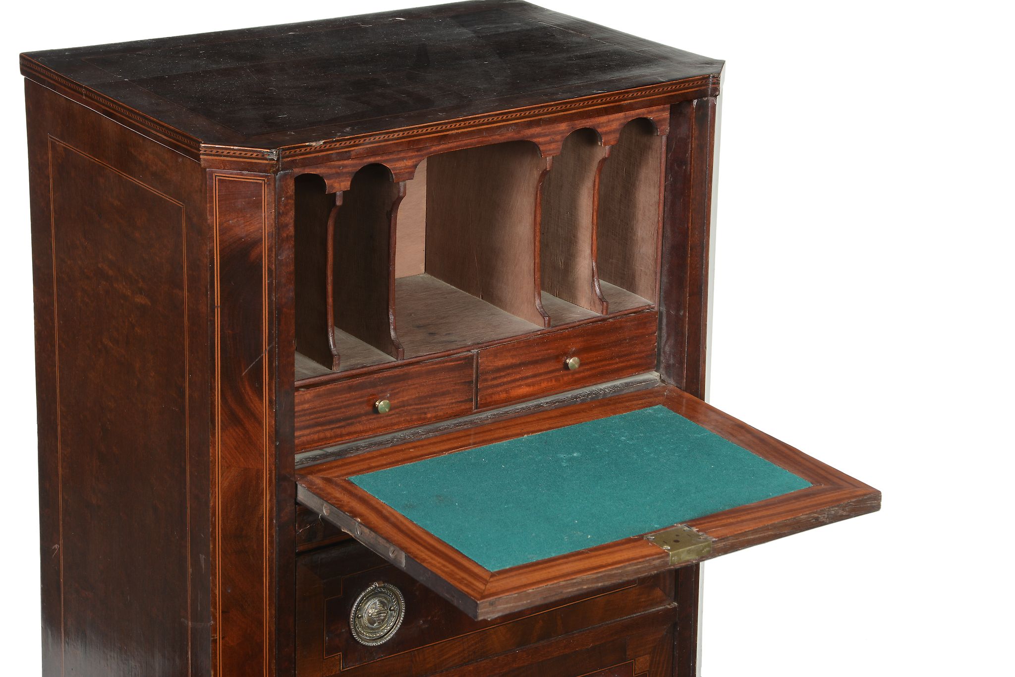 A George III mahogany writing cabinet, circa 1810  A George III mahogany writing cabinet,   circa - Image 2 of 2