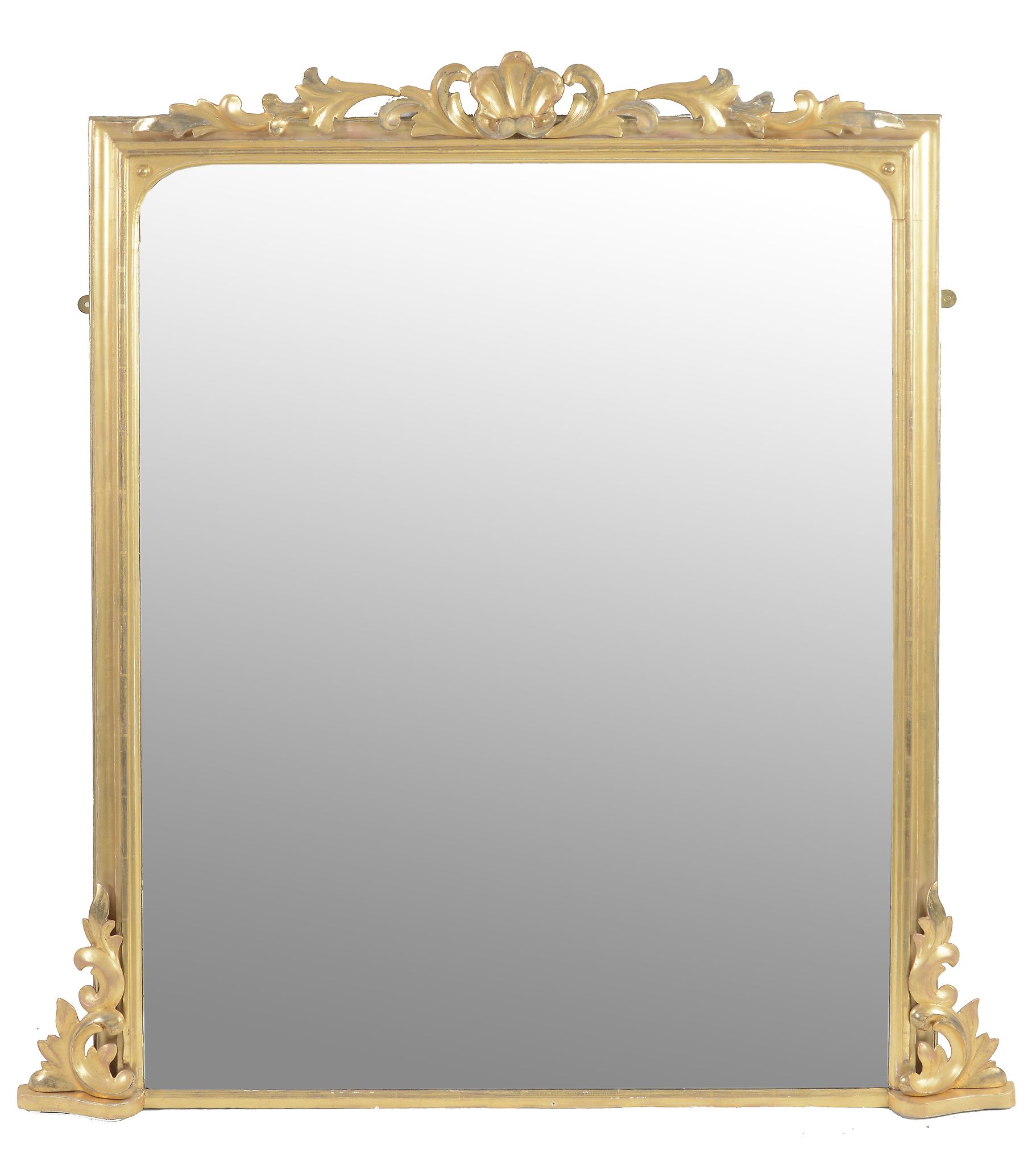 An early Victorian giltwood overmantel mirror, circa 1840  An early Victorian giltwood overmantel