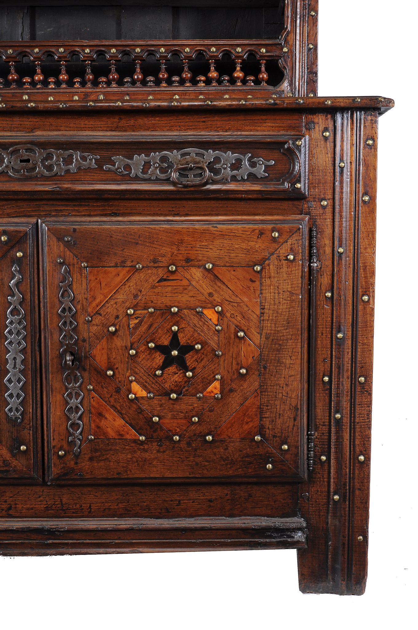 An oak and walnut dresser , possibly Iberian, 18th century  An oak and walnut dresser  , - Image 2 of 3