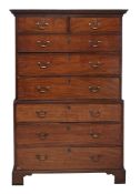 A George III mahogany chest on chest , circa 1770  A George III mahogany chest on chest  , circa