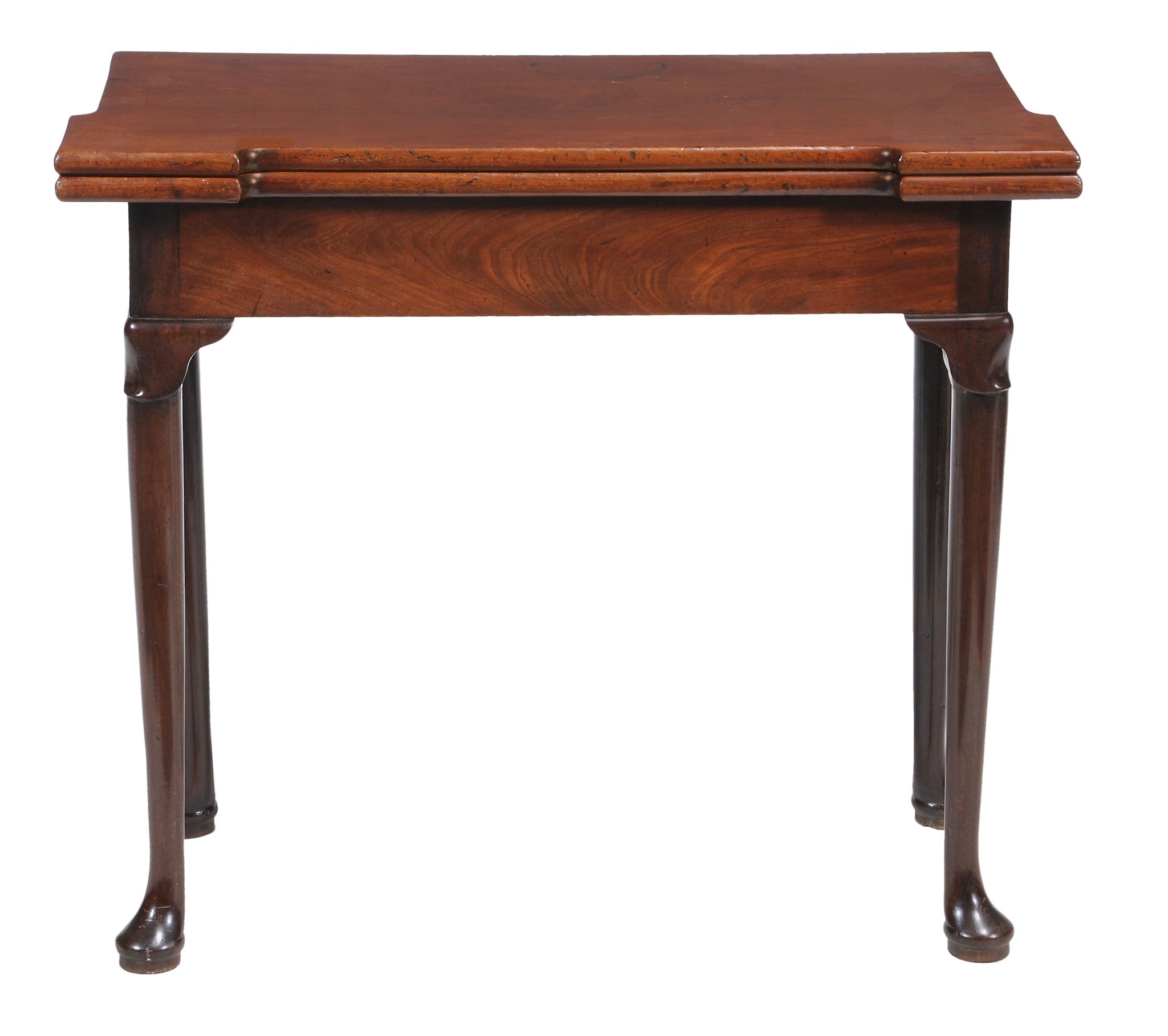 A George II mahogany folding card table, circa1740  A George II mahogany folding card table,